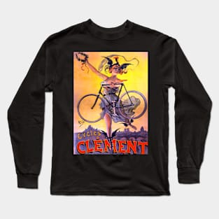 Bicycle Vintage Advertising - Clement Paris Long Sleeve T-Shirt